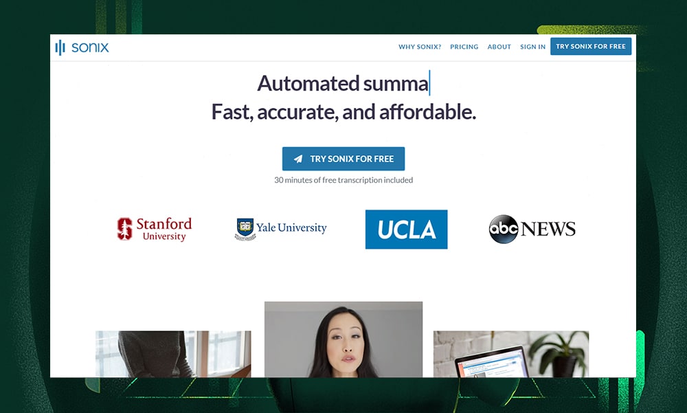 Sonix transcription services