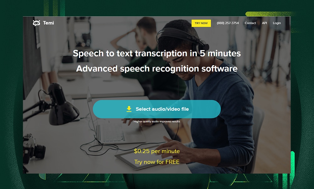 Temi transcription services