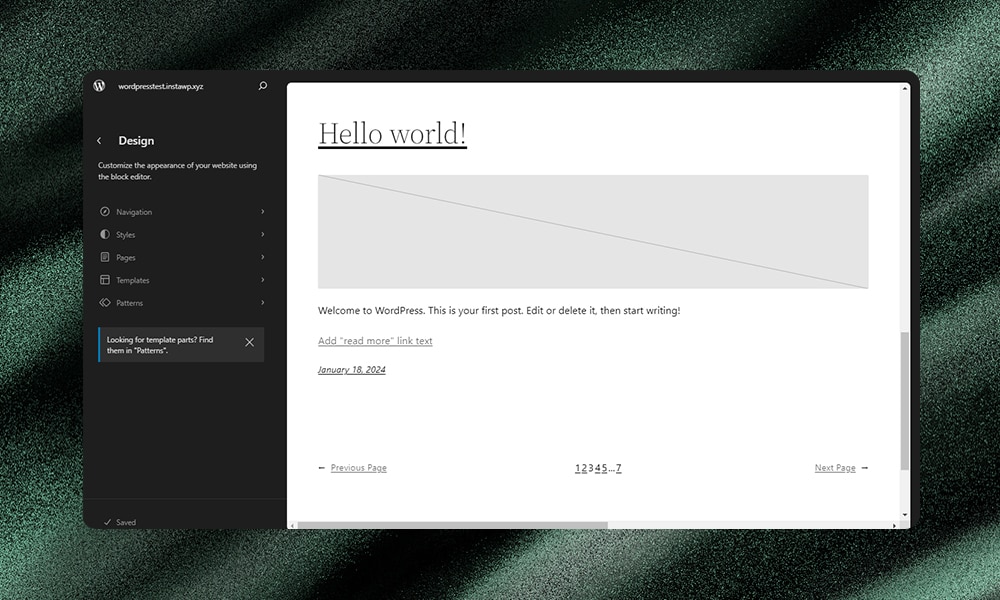 WordPress site editor