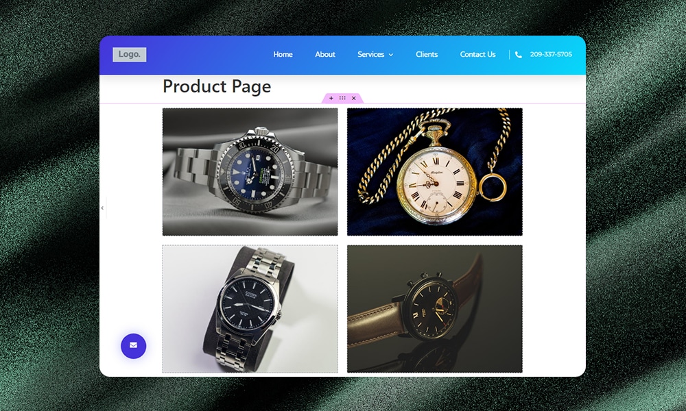 Elementor grid container