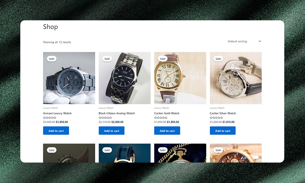 sample Astra WooCommerce shop