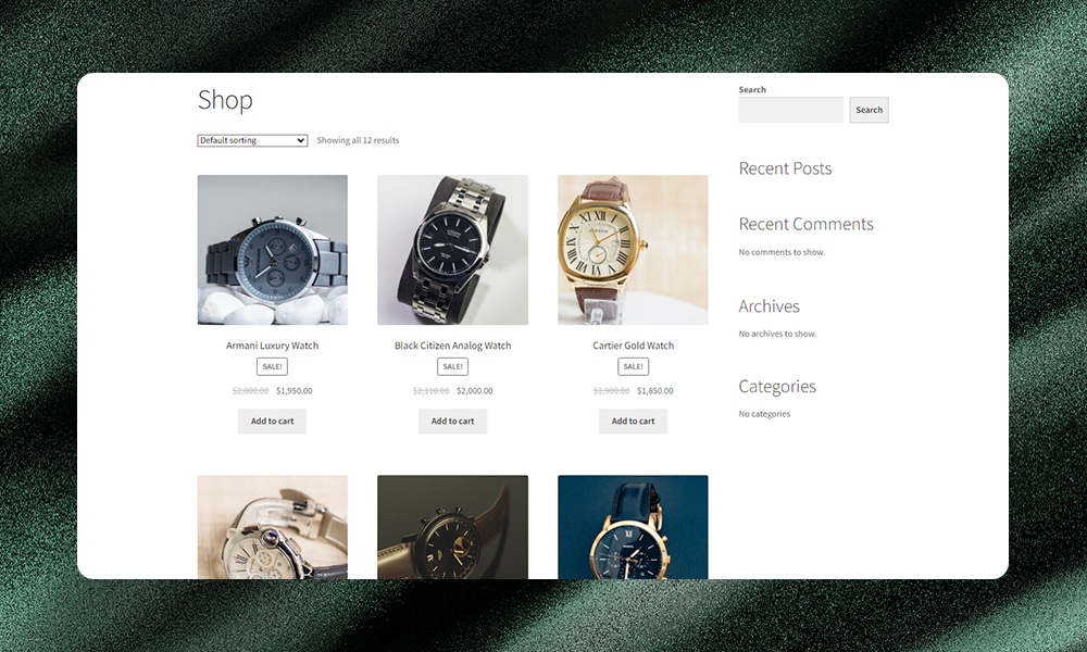 sample Storefront WooCommerce shop