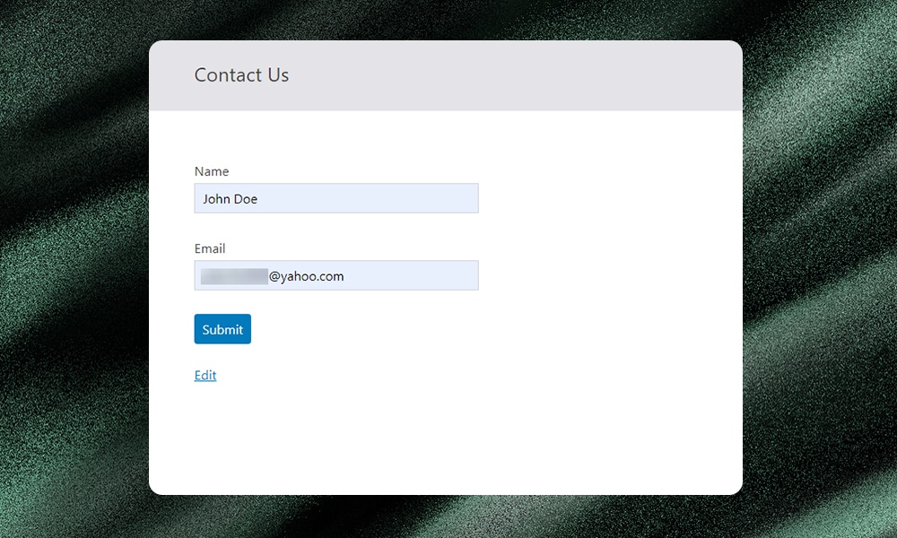 contact form 7 submission form