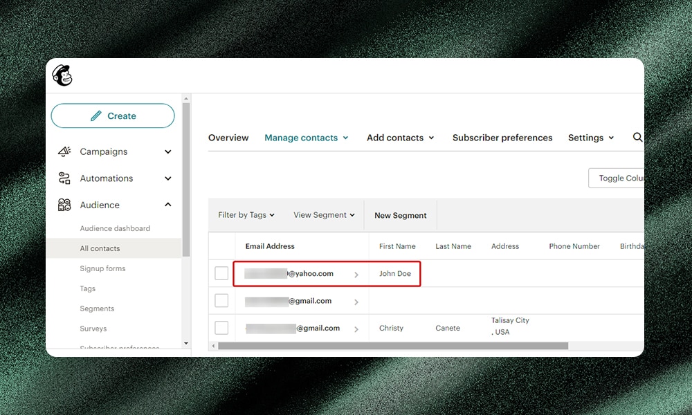 contact form 7 MailChimp