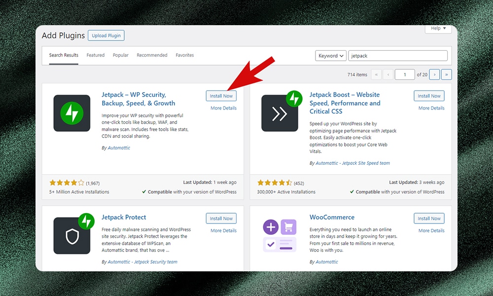 install Jetpack plugin