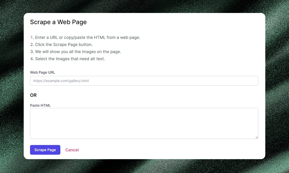 AltText.ai scrape web page